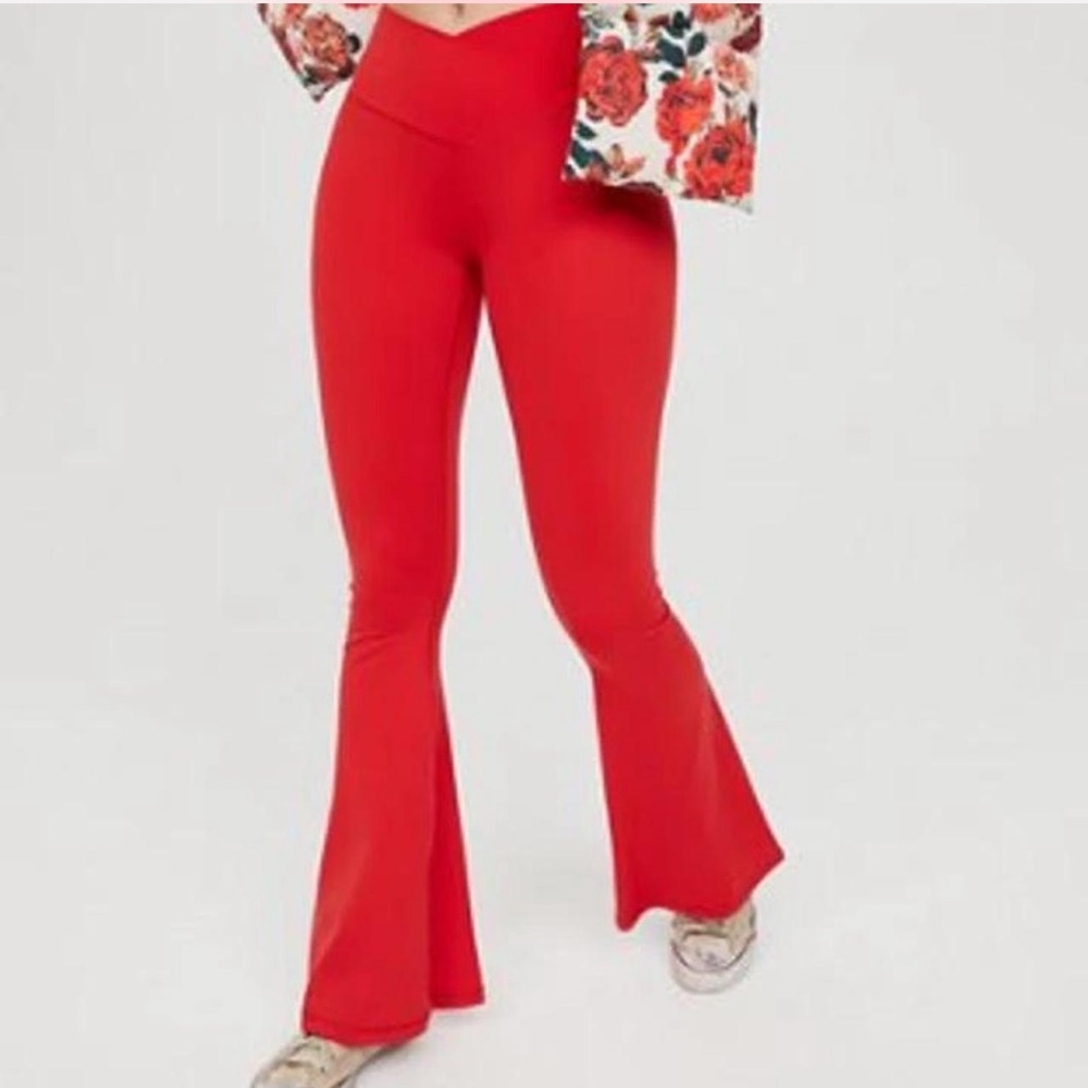 Aerie crossover flare leggings